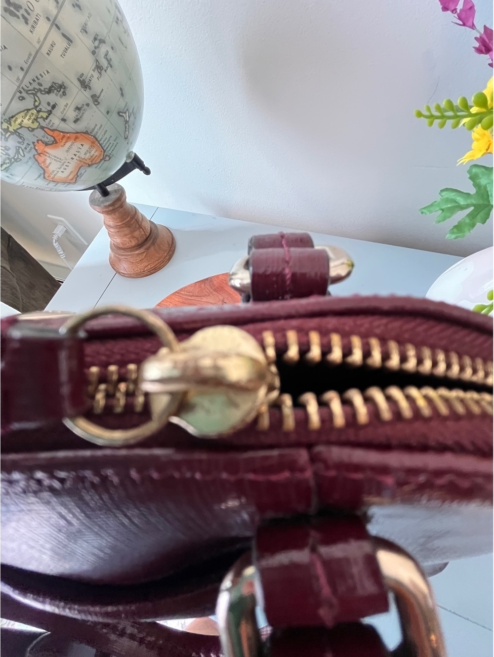 COACH Burgundy Saffiano Leather Peyton Cora Domed Satchel & Crossbody Bag F25671 - Picture 11 of 16